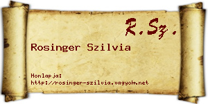 Rosinger Szilvia névjegykártya